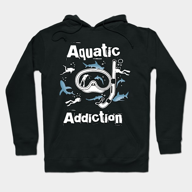 Scuba Diving Product Diver And Snorkeling Aquatic Addiction Print Hoodie by Linco